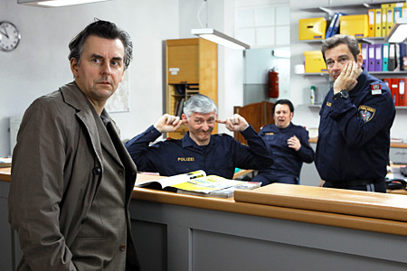 Johannes Silberschneider, Manfred Dungl, Fritz Hammel und Andreas Steppan in "OBEN OHNE" 4.Staffel 2011 - Regie: Reinhard Schwabenitzky